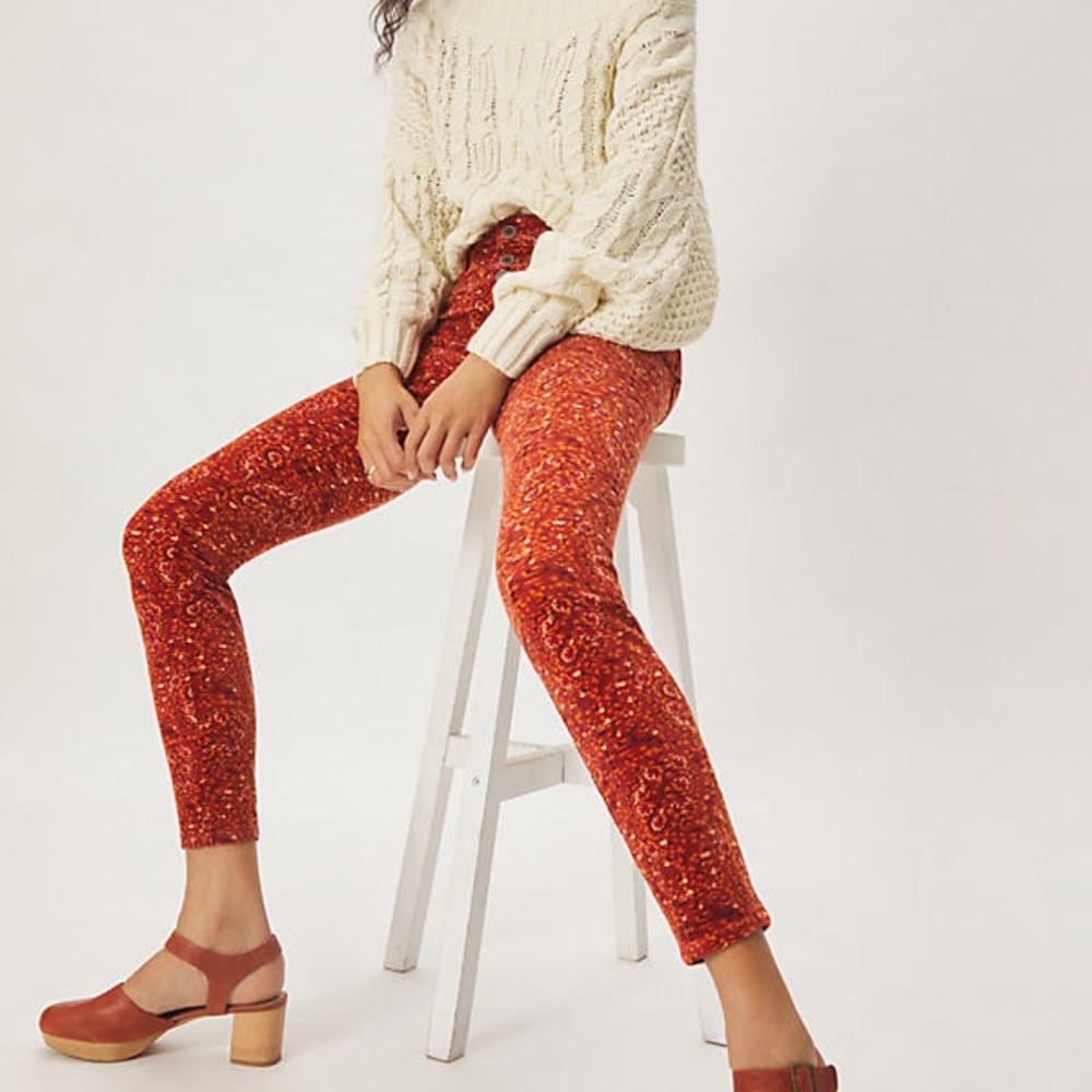 Pilcro High Rise Skinny Butterfly Corduroy Pants